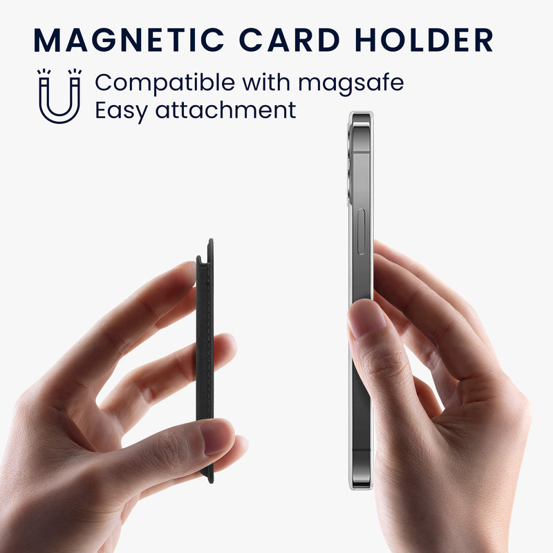 kwmobile Wallet Card Holder Compatible with Apple iPhone Series - Magnetic Card Case Compatible with MagSafe - Holder with Fabric Cover