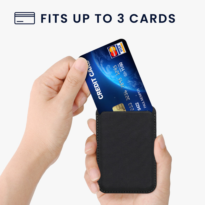 kwmobile Wallet Card Holder Compatible with Apple iPhone Series - Magnetic Card Case Compatible with MagSafe - Holder with Fabric Cover