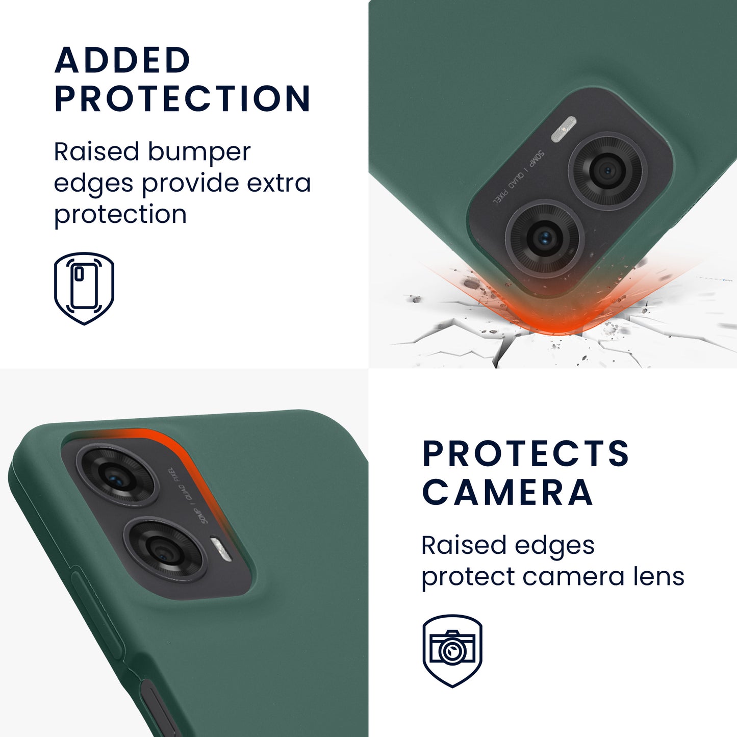 kwmobile Phone Case for Motorola Moto G24 / E14 / G04 / G04s - Silicone Case - Wireless Charging - Protective Cover