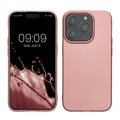 kwmobile Case kompatibel mit Apple iPhone 15 Pro Hülle - Schutzhülle aus Silikon metallisch schimmernd - Handyhülle Metallic Rosegold Metallic Rosegold  