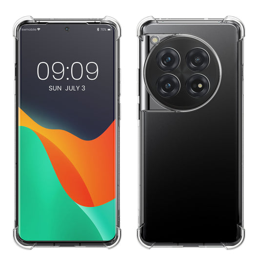 kwmobile Hülle kompatibel mit OnePlus 12 - TPU Silikon Case - Ecken Schutz - Schutzhülle Cover Transparent Transparent  