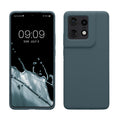 kwmobile Hülle kompatibel mit Motorola Edge 50 Pro Hülle - Silikon Handy Case - Handyhülle weiche Oberfläche - kabelloses Laden - Dunkler Schiefer Dunkler Schiefer  