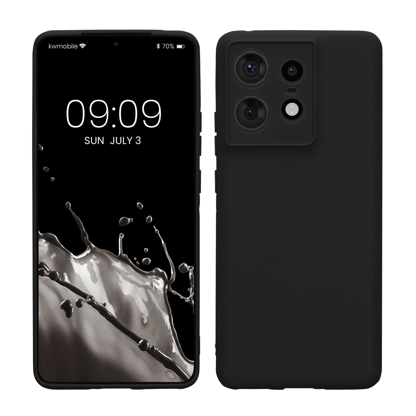 kwmobile Handyhülle kompatibel mit Motorola Edge 50 Pro Hülle - Handy Case aus weichem Silikon in Schwarz matt Schwarz matt  