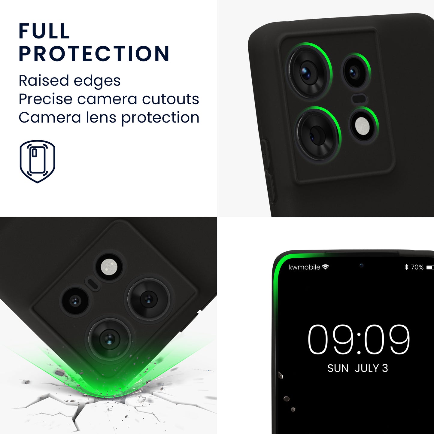 kwmobile Case for Motorola Edge 50 Pro - Soft Silicone Phone Cover - Protective Case