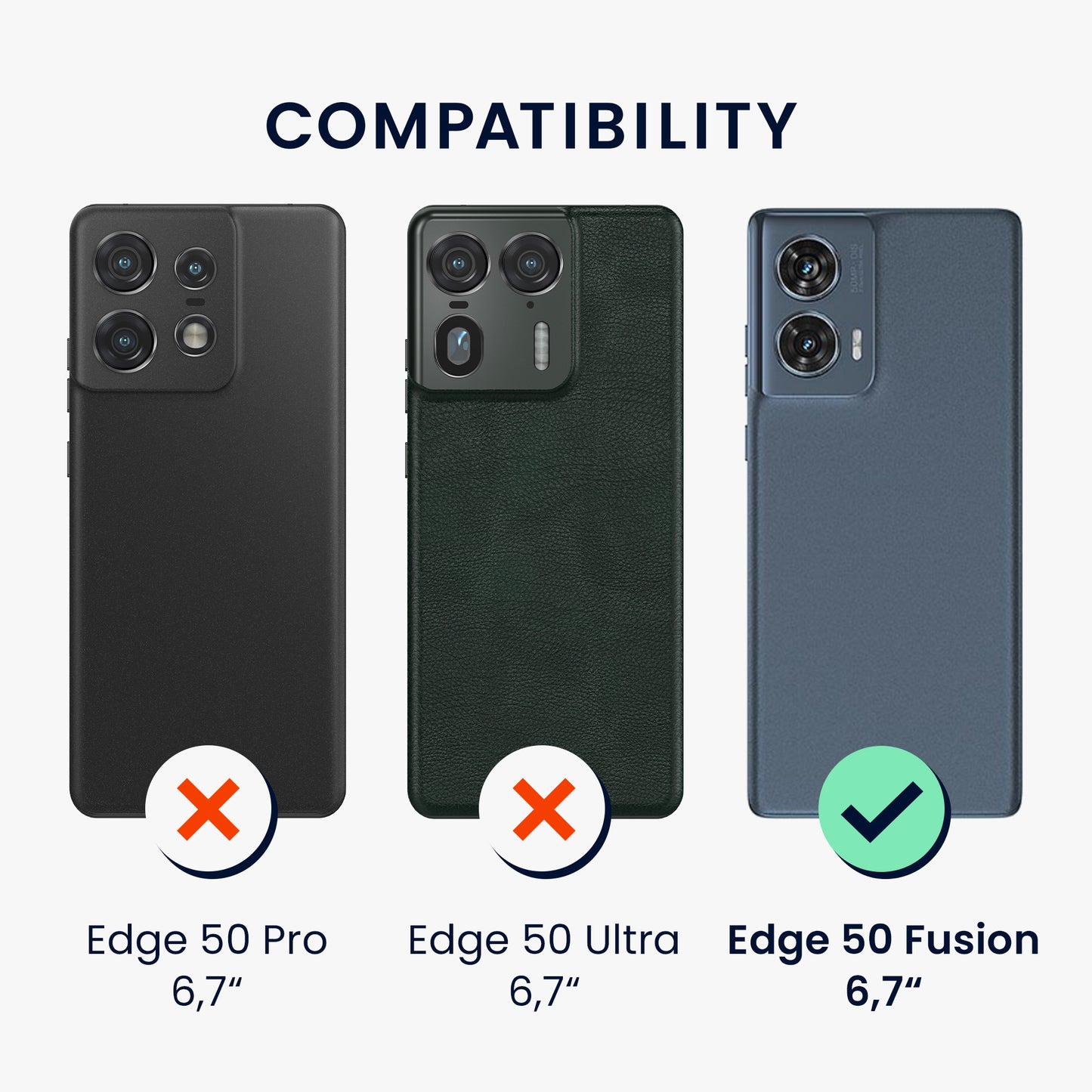 kwmobile Case for Motorola Edge 50 Fusion - Soft Silicone Phone Cover - Protective Case