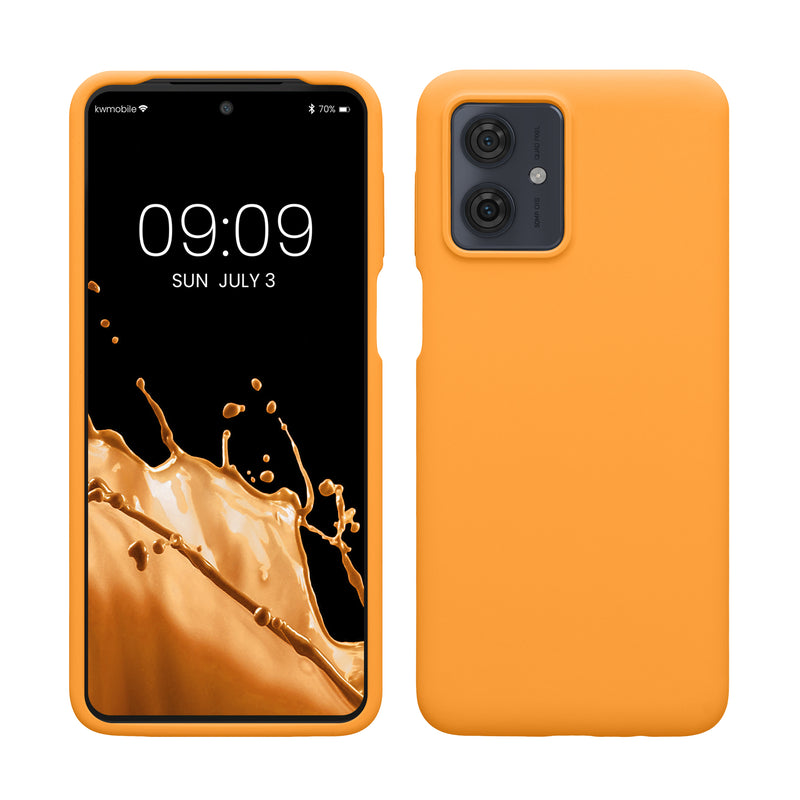 kwmobile Hülle kompatibel mit Motorola Moto G64 5G Hülle - Silikon Handy Case - Handyhülle weiche Oberfläche - kabelloses Laden - Fruity Orange Fruity Orange  