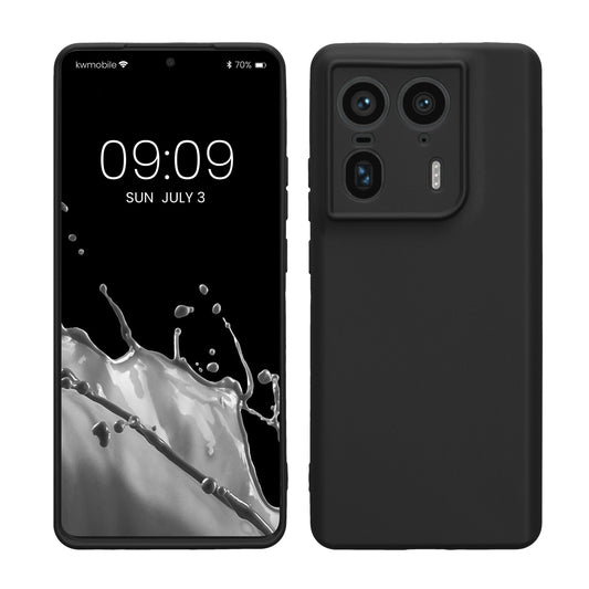 kwmobile Handyhülle kompatibel mit Motorola Edge 50 Ultra Hülle - Handy Case aus weichem Silikon in Schwarz matt Schwarz matt  