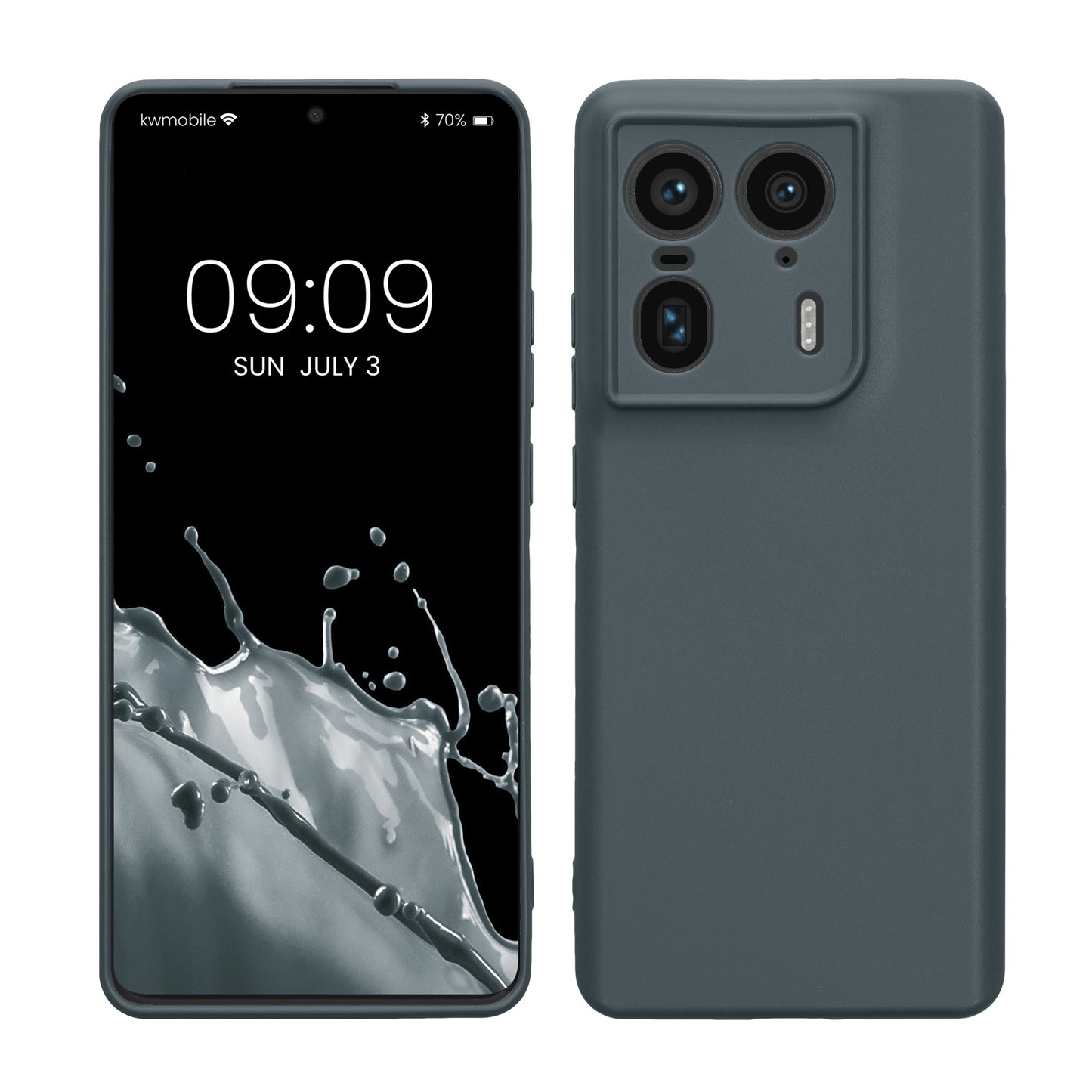 kwmobile Handyhülle kompatibel mit Motorola Edge 50 Ultra Hülle - Handy Case aus weichem Silikon in Dunkler Schiefer Dunkler Schiefer  