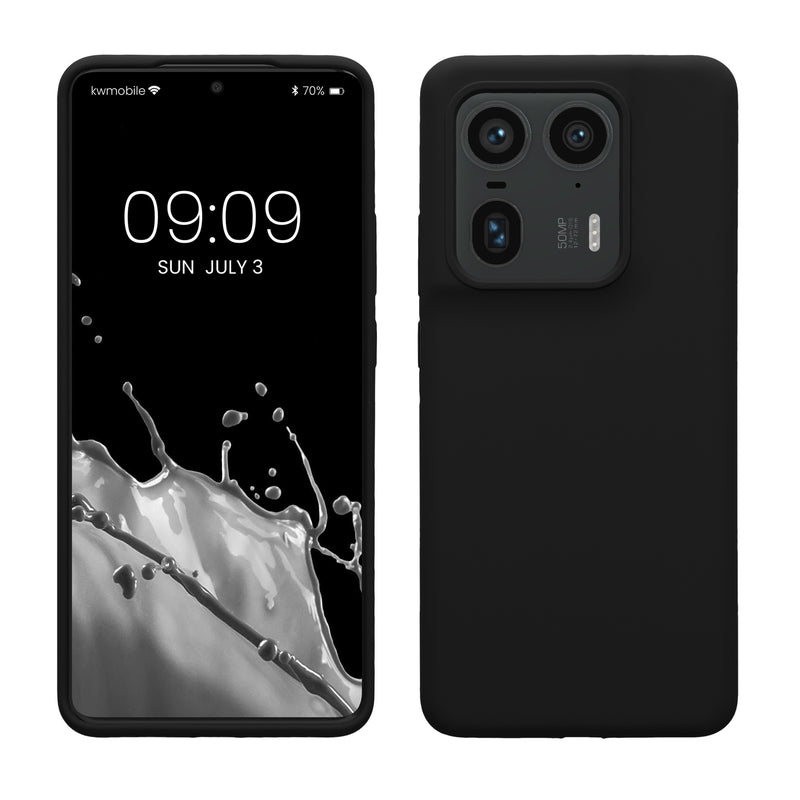 kwmobile Hülle kompatibel mit Motorola Edge 50 Ultra Hülle - Silikon Handy Case - Handyhülle weiche Oberfläche - kabelloses Laden - Schwarz Schwarz  