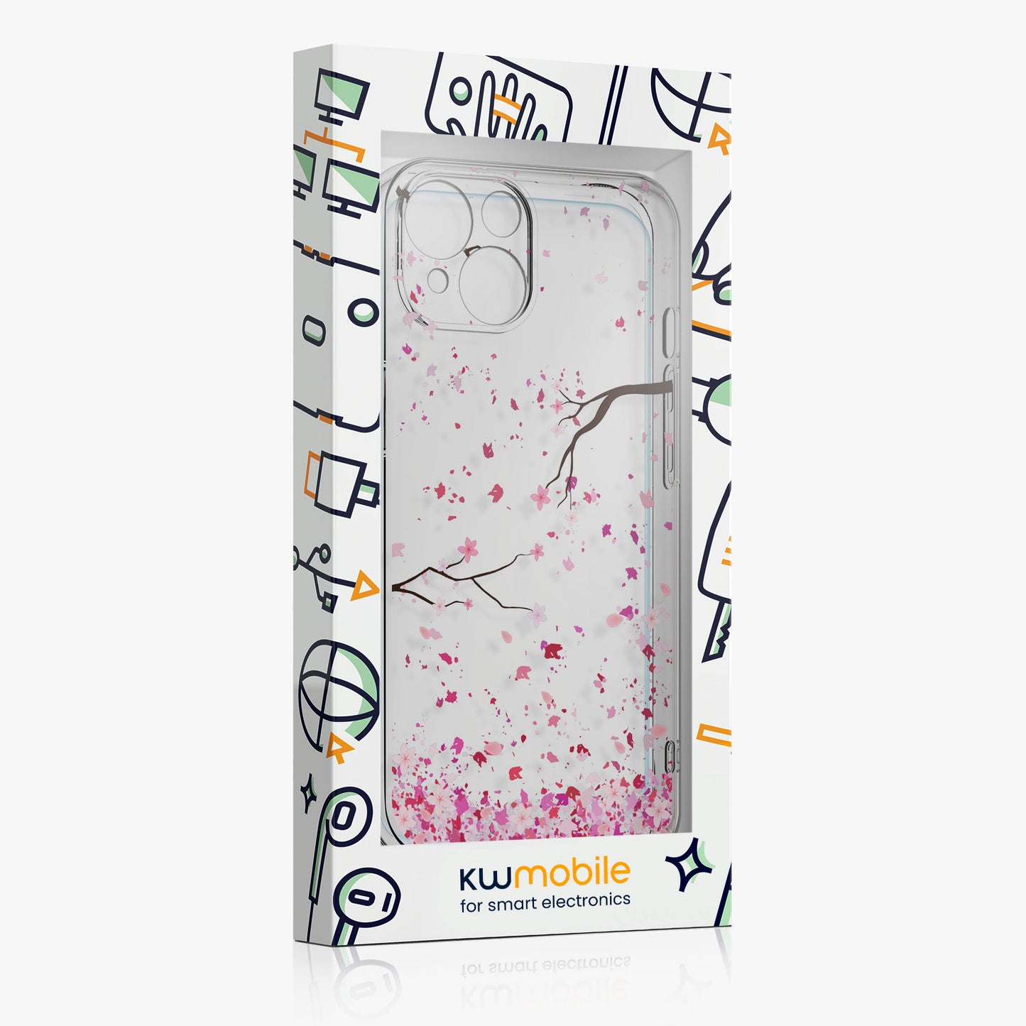 kwmobile Case Compatible with Apple iPhone 15 Phone Cover with Glass Screen Protector