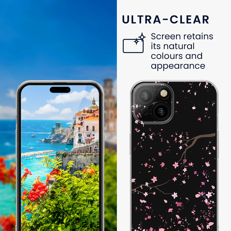 kwmobile Case Compatible with Apple iPhone 15 Phone Cover with Glass Screen Protector