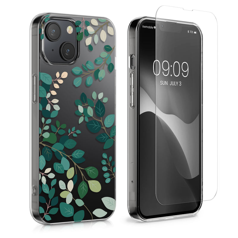 kwmobile Case Compatible with Apple iPhone 13 / iPhone 14 Phone Case with Glass Screen Protector