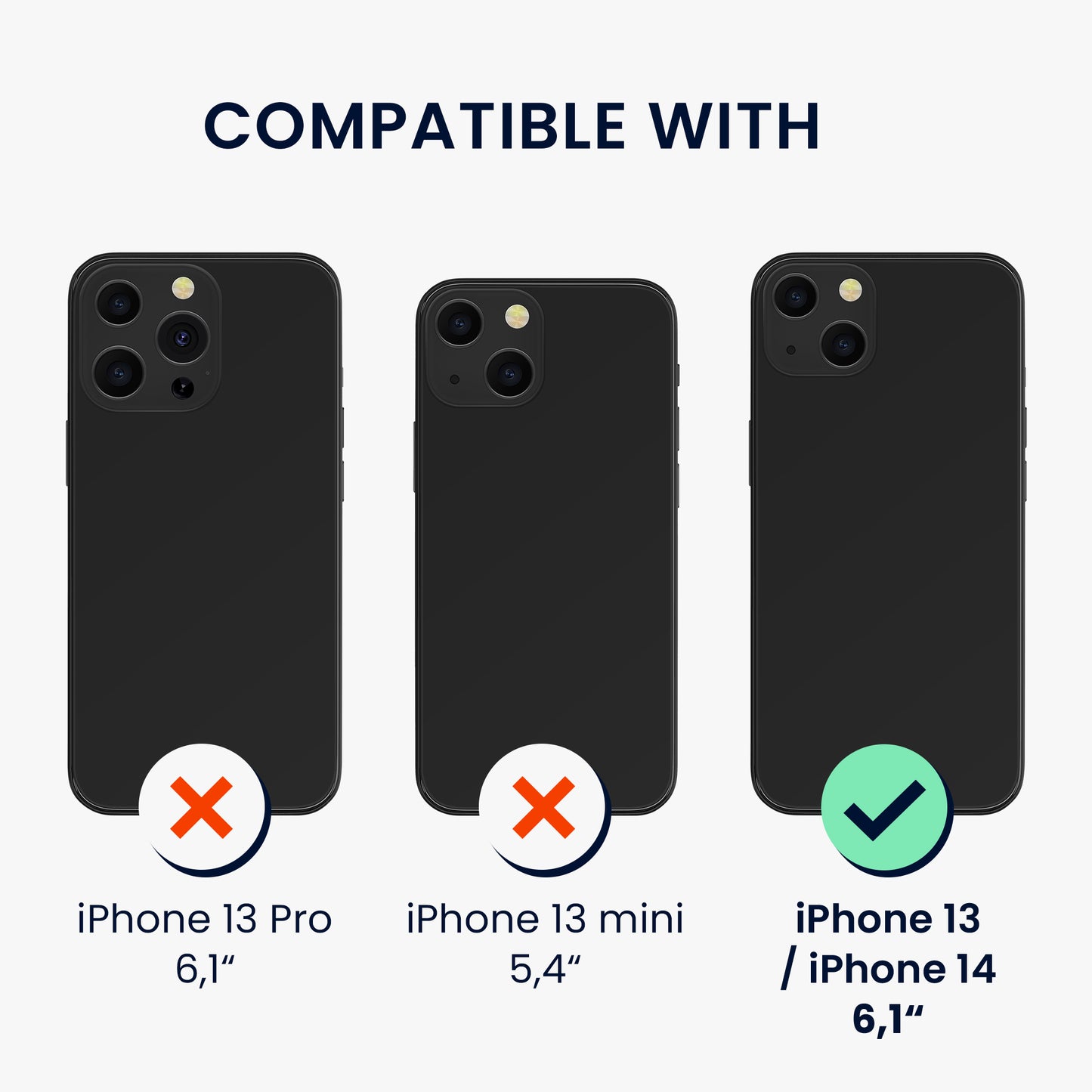 kwmobile Case Compatible with Apple iPhone 13 / iPhone 14 Phone Case with Glass Screen Protector