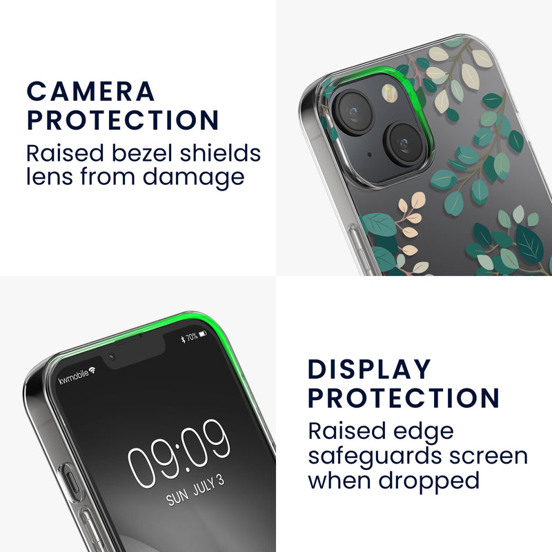 kwmobile Case Compatible with Apple iPhone 13 / iPhone 14 Phone Case with Glass Screen Protector