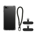 kwmobile Phone Case Compatible with Apple iPhone SE (2022 / 2020) / iPhone 8 / 7 Cover - Protective Case with Edge Protection and Detachable Lanyard incl. 2 Patches