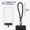 kwmobile Phone Case Compatible with Apple iPhone SE (2022 / 2020) / iPhone 8 / 7 Cover - Protective Case with Edge Protection and Detachable Lanyard incl. 2 Patches