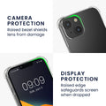 kwmobile Cell Phone TPU Case Compatible with Apple iPhone 15 Case - Crystal Clear Protective Cover with Edge Protection and Detachable Lanyard incl. 2 Pads - Transparent Black