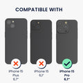 kwmobile Phone Case compatible with Apple iPhone 15 Pro Cover with Edge Protection and Detachable Lanyard incl. 2 Patches