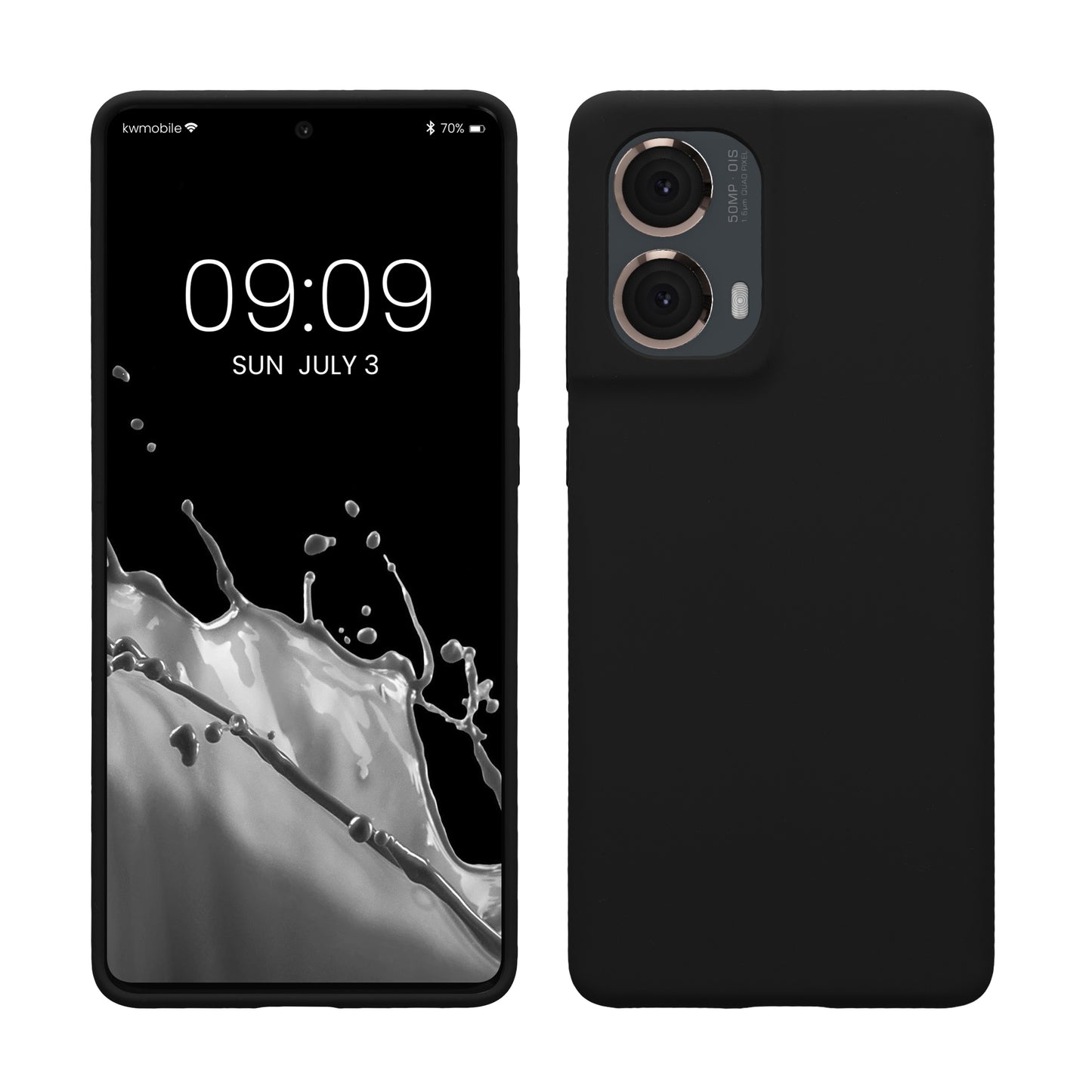 kwmobile Hülle kompatibel mit Motorola Moto G85 5G Hülle - Silikon Handy Case - Handyhülle weiche Oberfläche - kabelloses Laden - Schwarz Schwarz  