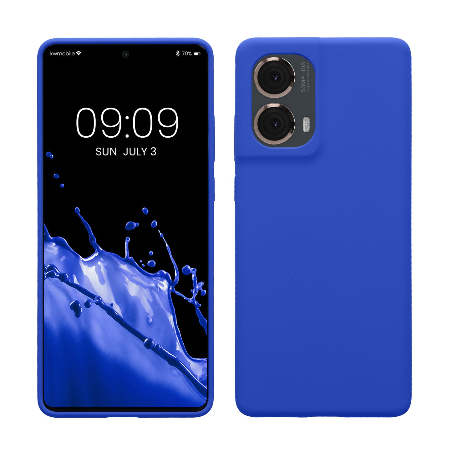 kwmobile Hülle kompatibel mit Motorola Moto G85 5G Hülle - Silikon Handy Case - Handyhülle weiche Oberfläche - kabelloses Laden - Baltik Blau Baltik Blau  