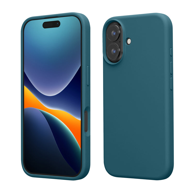 kwmobile Handyhülle für iPhone 16 Hülle, für iPhone 16 Case - Hülle Silikon - kabelloses Laden - Petrol matt Petrol matt  