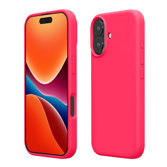 kwmobile Handyhülle für iPhone 16 Plus Hülle, für iPhone 16 Plus Case - Hülle Silikon - kabelloses Laden - Neon Pink Neon Pink  