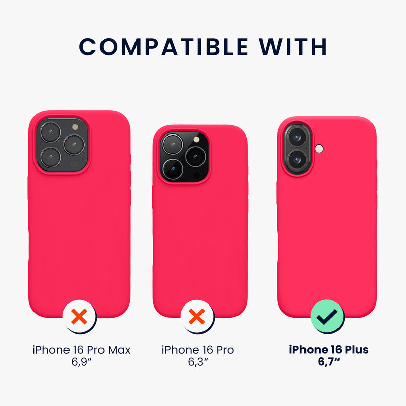 kwmobile Phone Case for iPhone 16 Plus - Silicone Cover - Wireless Charging