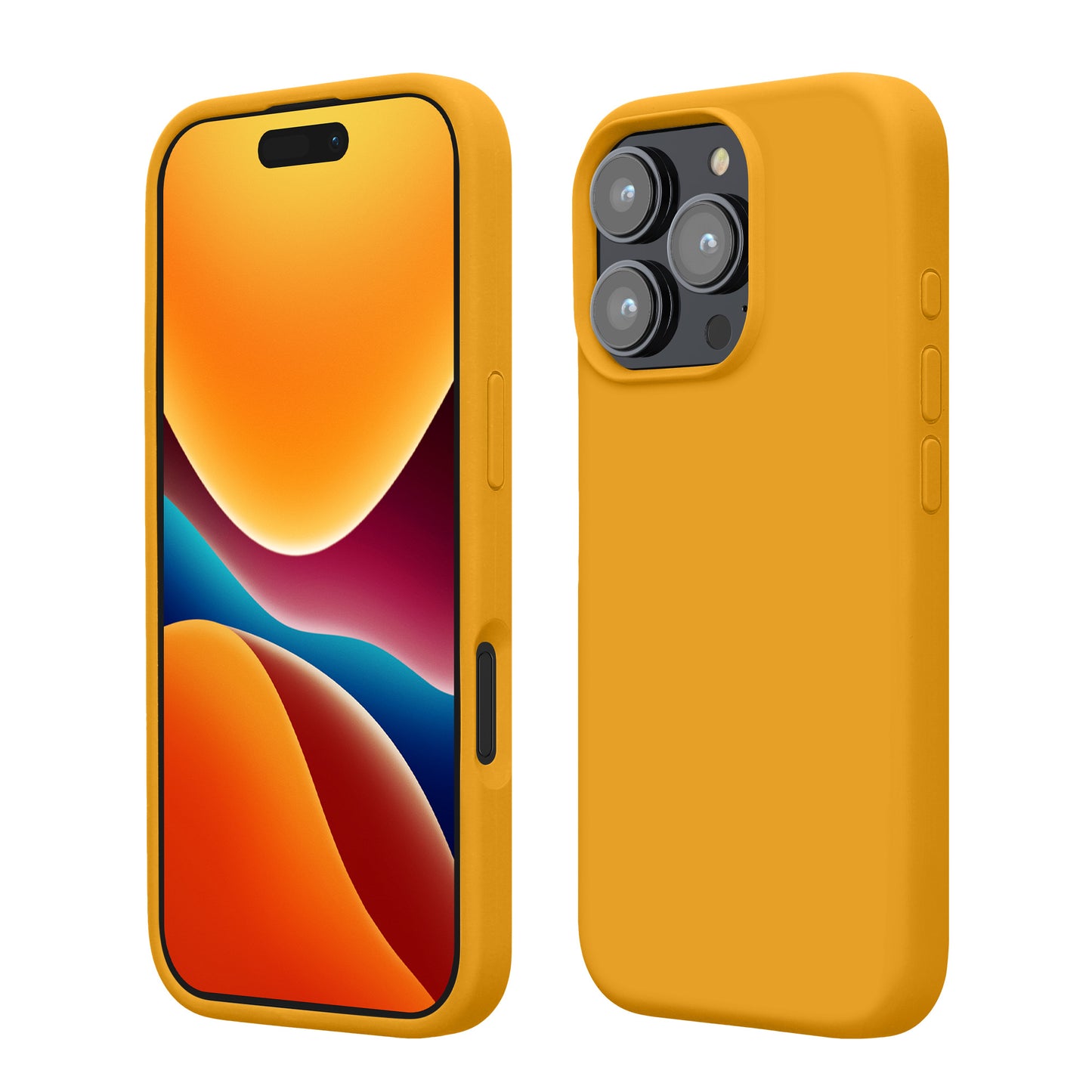 kwmobile Handyhülle für iPhone 16 Pro Hülle, für iPhone 16 Pro Case - Hülle Silikon - kabelloses Laden - Mango Mango  