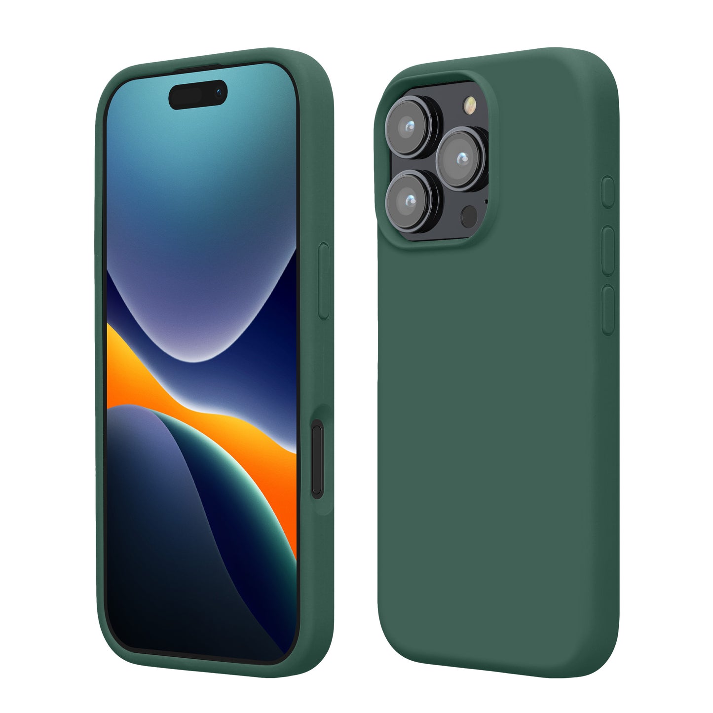 kwmobile Handyhülle für iPhone 16 Pro Hülle, für iPhone 16 Pro Case - Hülle Silikon - kabelloses Laden - Tannengrün Tannengrün  