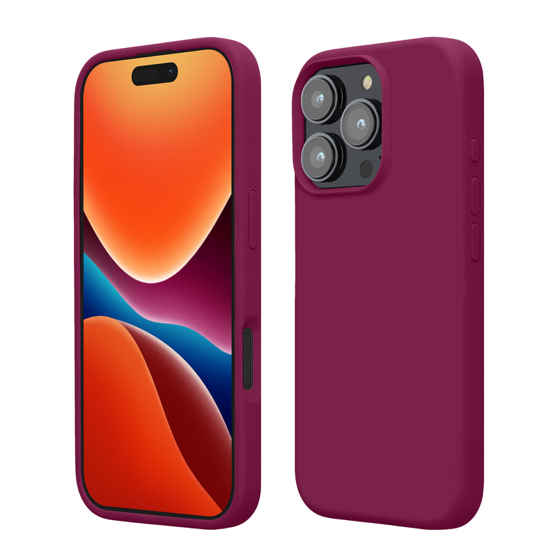 kwmobile Handyhülle für iPhone 16 Pro Hülle, für iPhone 16 Pro Case - Hülle Silikon - kabelloses Laden - Granatapfelrot Granatapfelrot  
