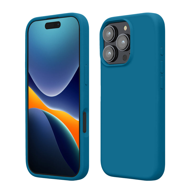 kwmobile Handyhülle für iPhone 16 Pro Max Hülle, für iPhone 16 Pro Max Case - Hülle Silikon - kabelloses Laden - Karibikblau Karibikblau  