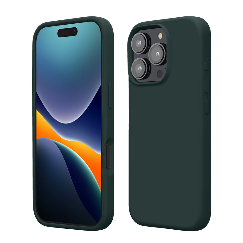 kwmobile Handyhülle für iPhone 16 Pro Max Hülle, für iPhone 16 Pro Max Case - Hülle Silikon - kabelloses Laden - Moosgrün Moosgrün  