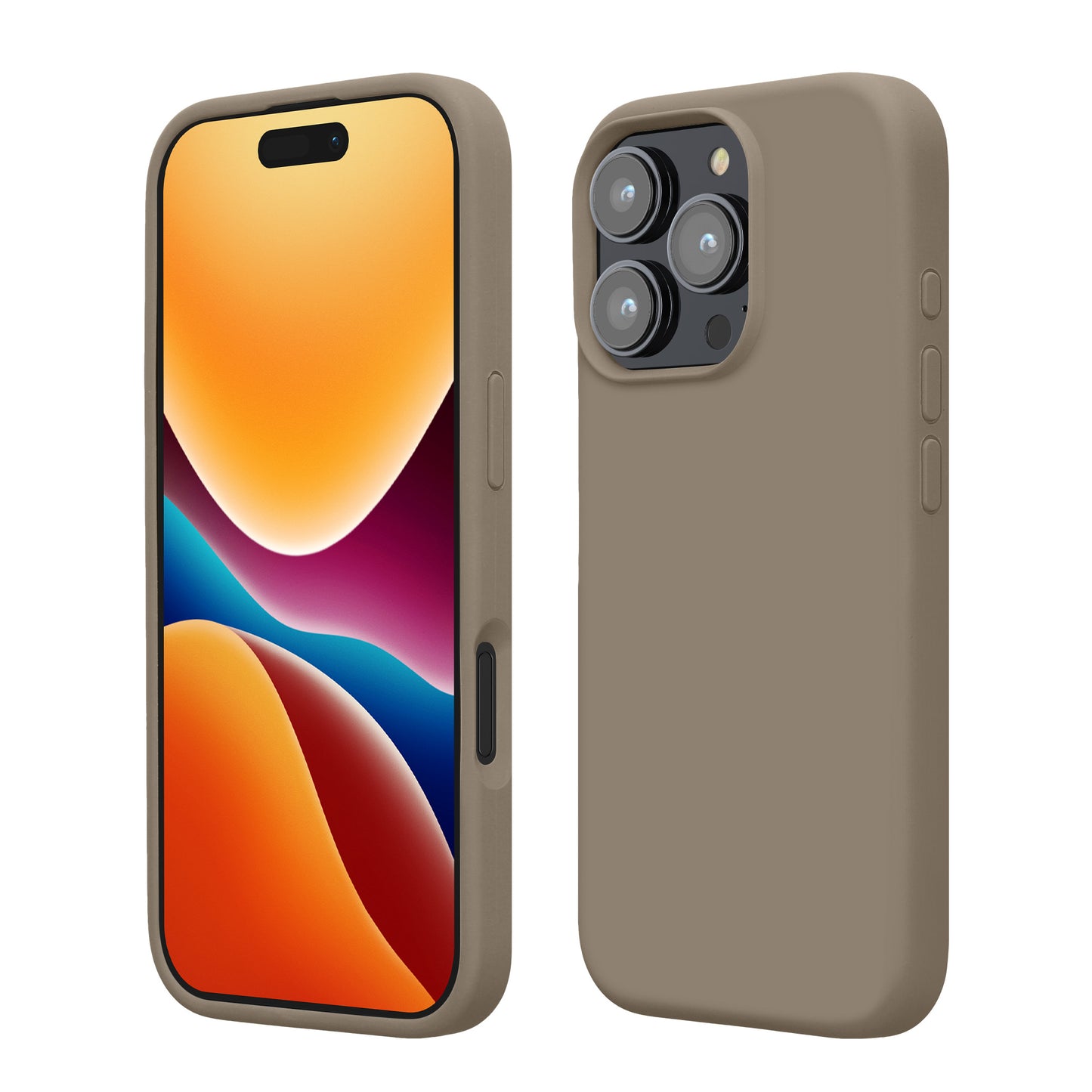 kwmobile Handyhülle für iPhone 16 Pro Max Hülle, für iPhone 16 Pro Max Case - Hülle Silikon - kabelloses Laden - Taupe Taupe  