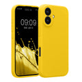 kwmobile Handyhülle kompatibel mit Apple iPhone 16 Hülle - gummierte Handy Case aus Silikon in Strahlend Gelb Strahlend Gelb  