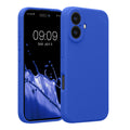 kwmobile Handyhülle kompatibel mit Apple iPhone 16 Hülle - gummierte Handy Case aus Silikon in Baltik Blau Baltik Blau  