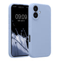 kwmobile Handyhülle kompatibel mit Apple iPhone 16 Hülle - gummierte Handy Case aus Silikon in Hellblau matt Hellblau matt  