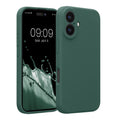kwmobile Handyhülle kompatibel mit Apple iPhone 16 Hülle - gummierte Handy Case aus Silikon in Tannengrün Tannengrün  