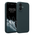 kwmobile Handyhülle kompatibel mit Apple iPhone 16 Hülle - gummierte Handy Case aus Silikon in Dunkler Schiefer Dunkler Schiefer  