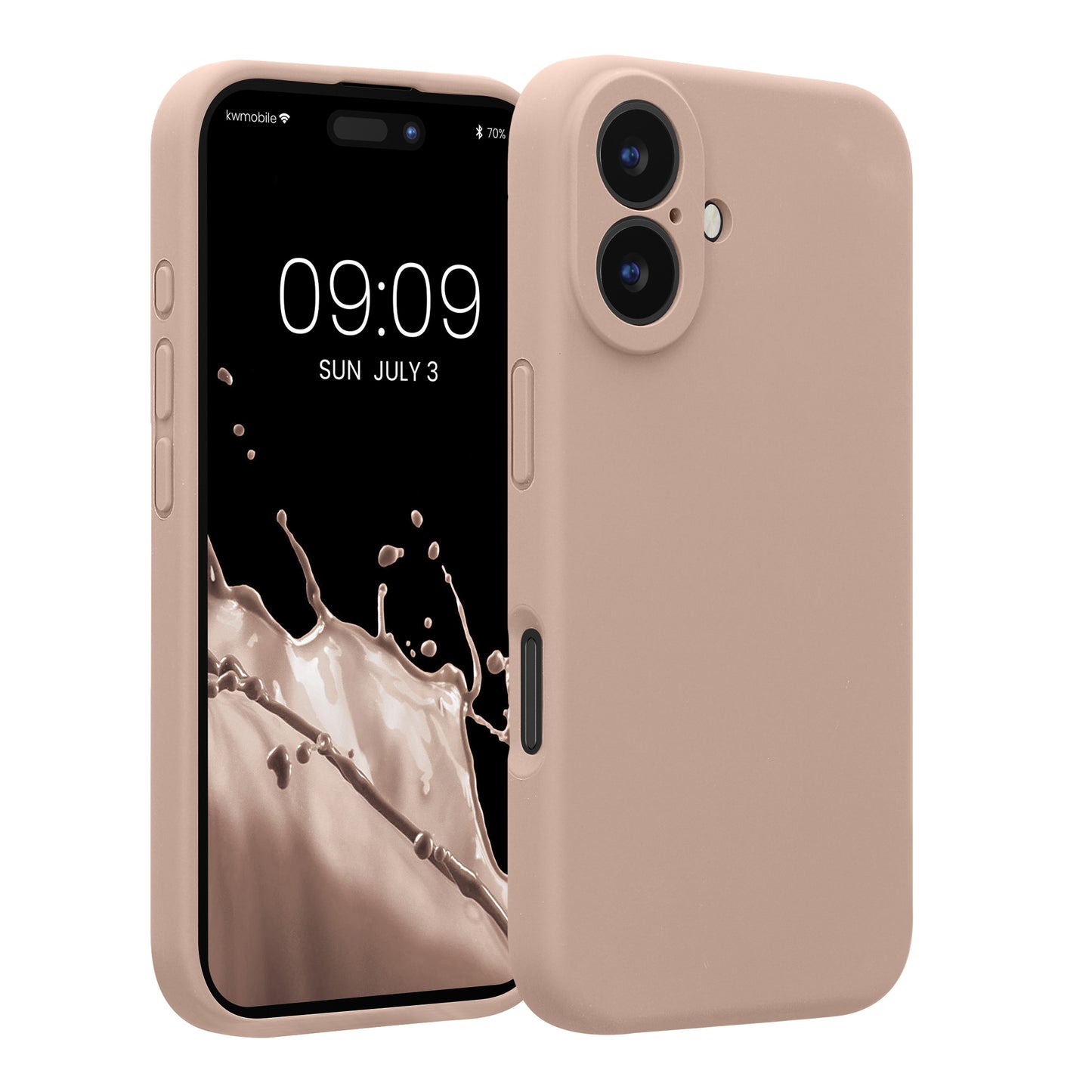 kwmobile Handyhülle kompatibel mit Apple iPhone 16 Hülle - gummierte Handy Case aus Silikon in Altrosa Altrosa  