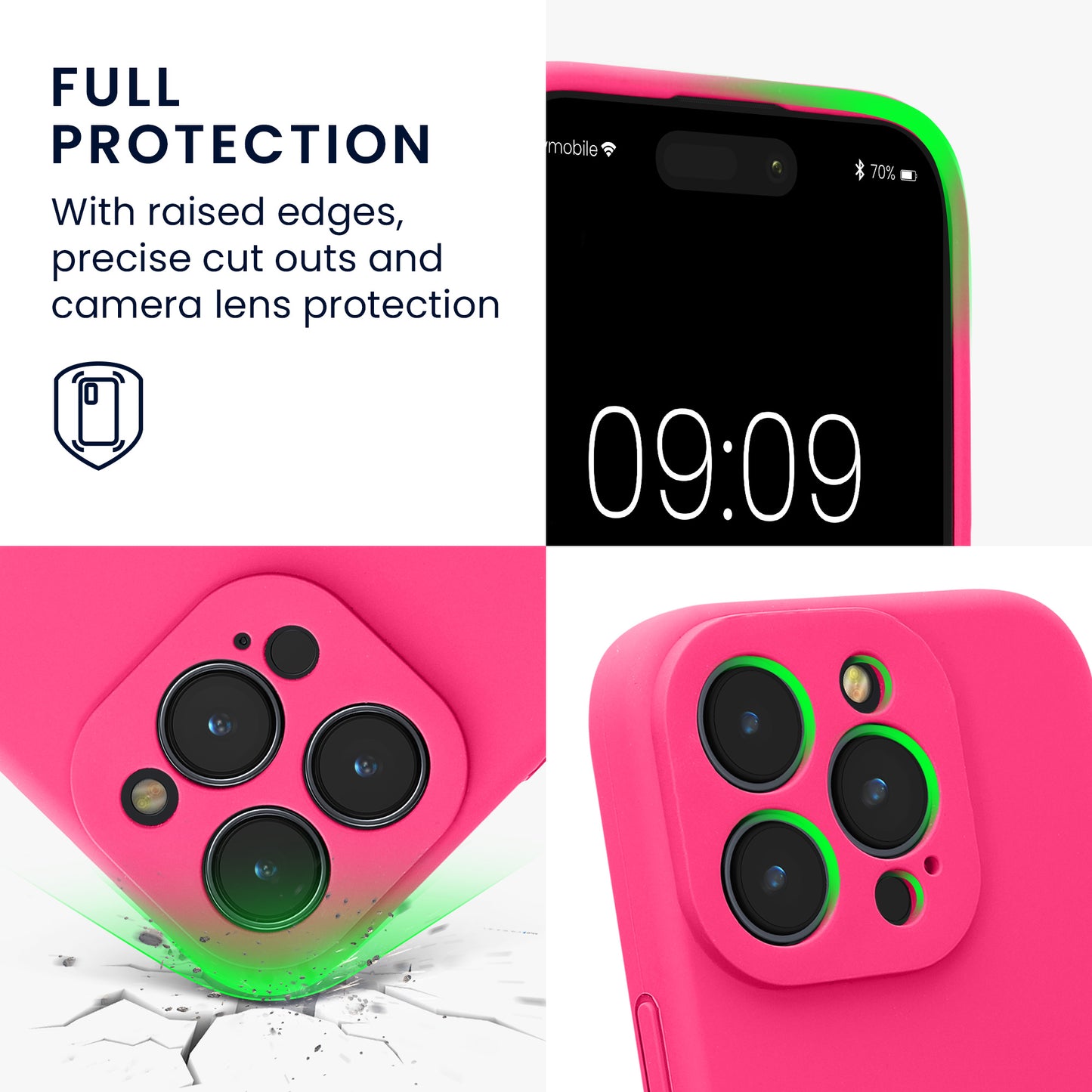 kwmobile Phone Case for Apple iPhone 16 Pro Case Rubberized Phone Silicone Case Protective Cover