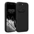 kwmobile Handyhülle kompatibel mit Apple iPhone 16 Pro Hülle - gummierte Handy Case aus Silikon in Schwarz Schwarz  