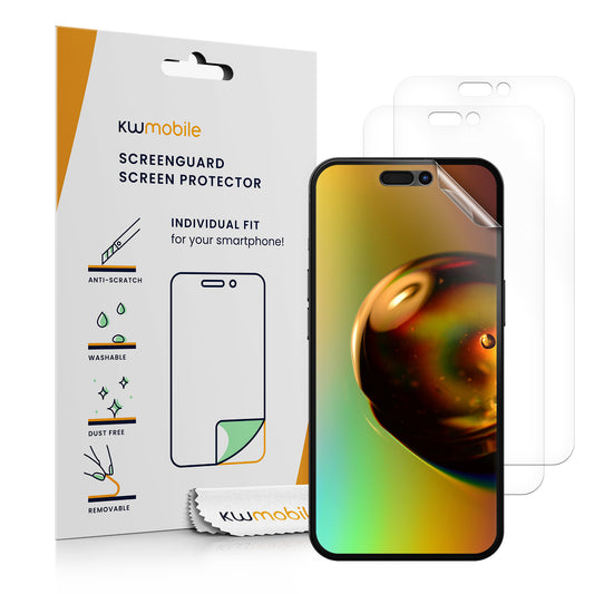 kwmobile 3x Displayschutzfolie kompatibel mit Apple iPhone 16 Plus Folie - klare Schutzfolien Set in transparent Transparent  