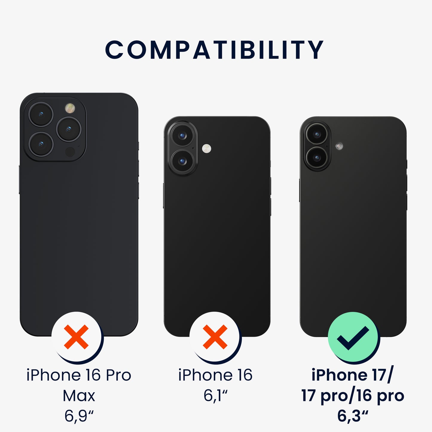 kwmobile Screen Protector compatible with Apple iPhone 16 Pro / iPhone 17 / iPhone 17 Pro Film Set