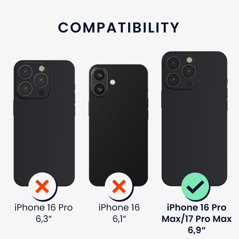 kwmobile Screen Protector compatible with Apple iPhone 16 Pro Max / iPhone 17 Pro Max Film Set