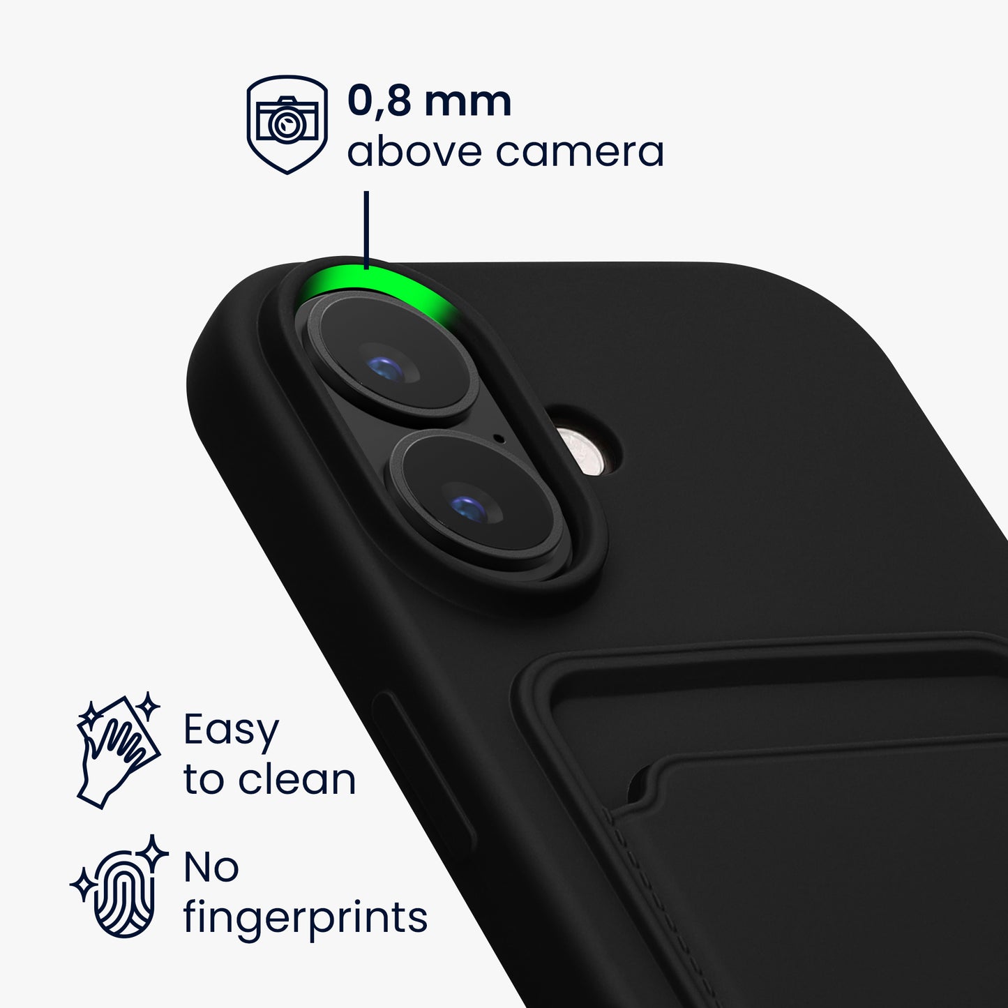 kwmobile Phone Case compatible with Apple iPhone 16 Case - Phone Cover with Card Slot