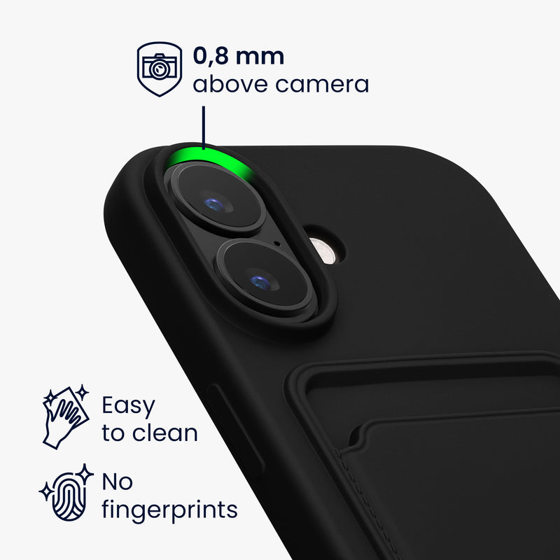 kwmobile Phone Case compatible with Apple iPhone 16 Case - Phone Cover with Card Slot