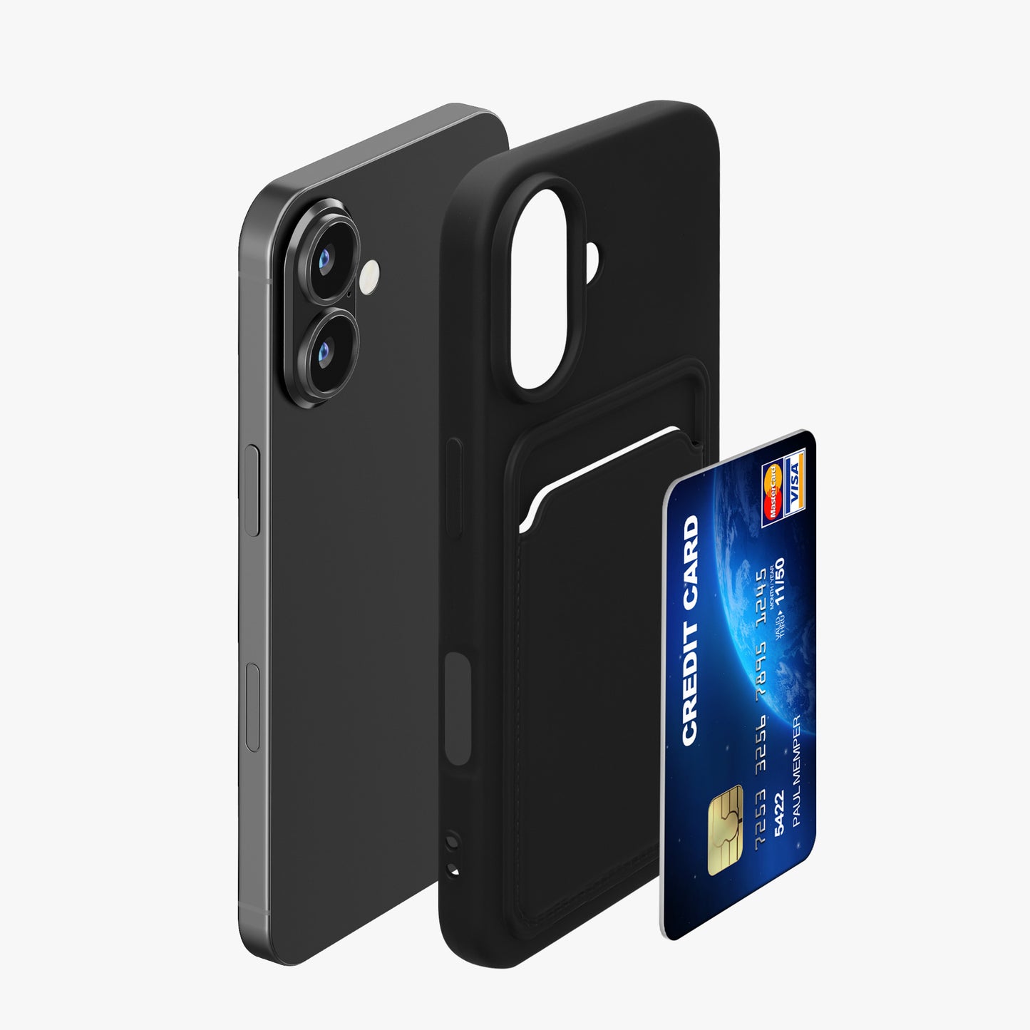 kwmobile Phone Case compatible with Apple iPhone 16 Case - Phone Cover with Card Slot