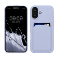 kwmobile Handyhülle kompatibel mit Apple iPhone 16 Hülle - Handy Cover mit Fach für Karten - in Lavendel Lavendel  