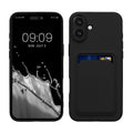 kwmobile Handyhülle kompatibel mit Apple iPhone 16 Plus Hülle - Handy Cover mit Fach für Karten - in Schwarz Schwarz  