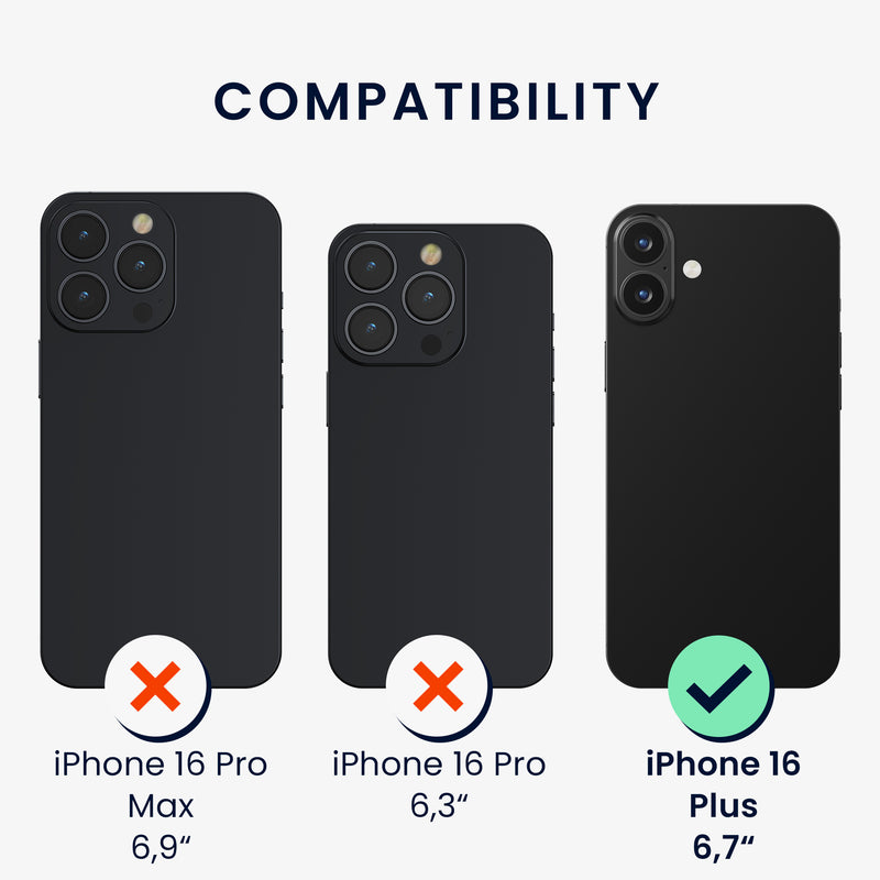 kwmobile Phone Case compatible with Apple iPhone 16 Plus - Cover with Card Slot